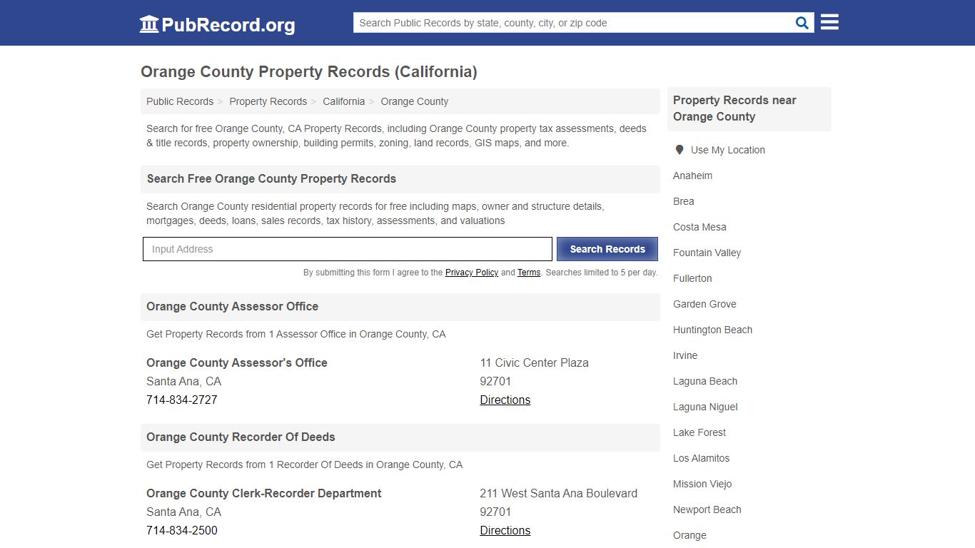 Orange County Property Records (California) - Free Public Records Search